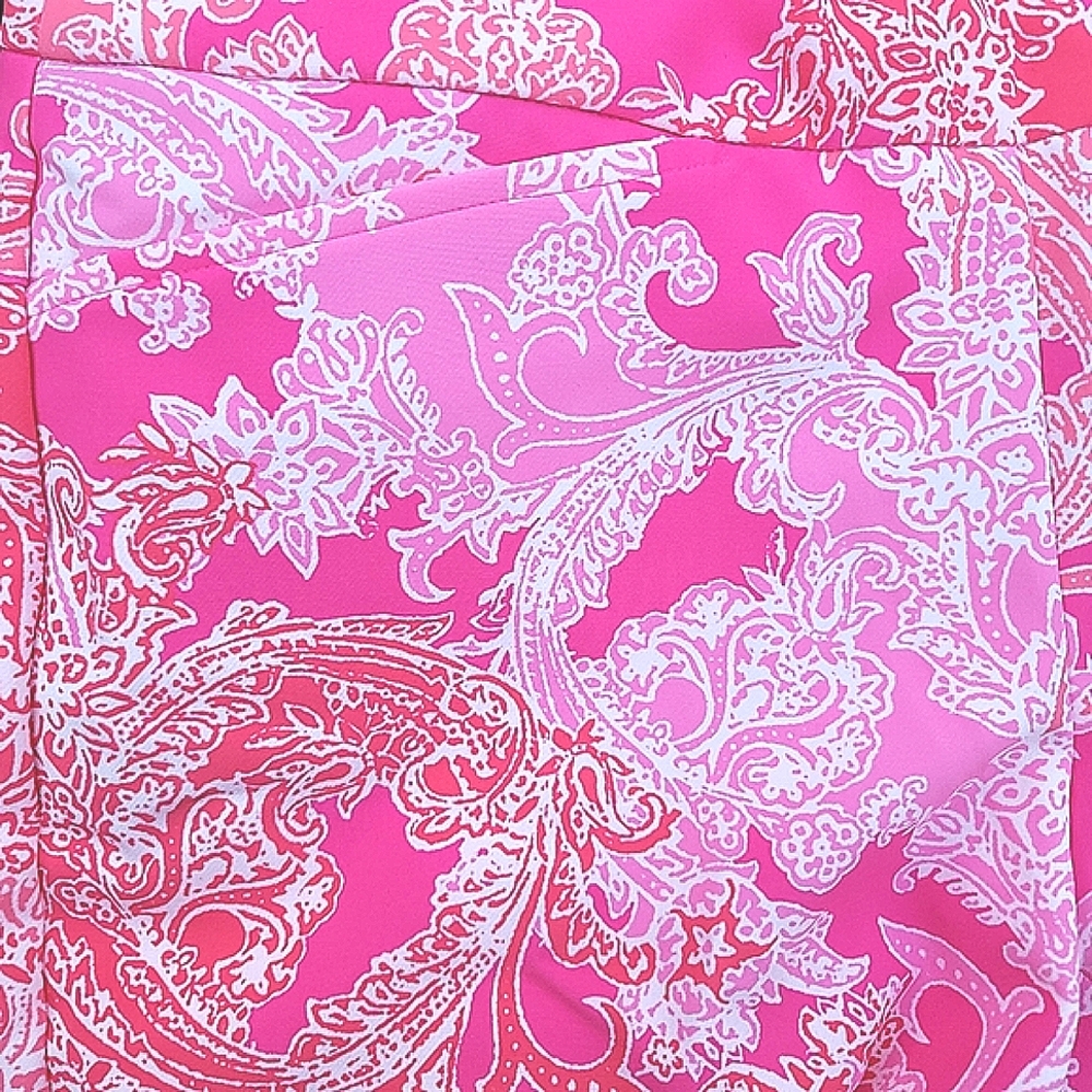 IBKUL Pink Paisley Ankle Pants Great pair of golf pants size 4 - Picture 11 of 16